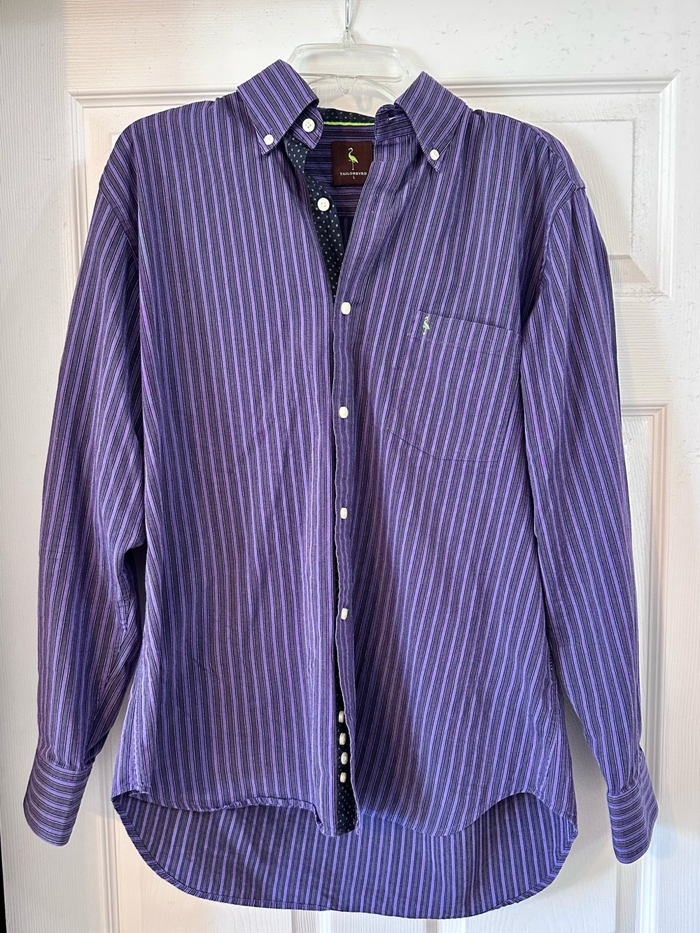 Tailorbyrd Men’s Long Sleeve Button-Down Shirt – Size Large 100% Cotton